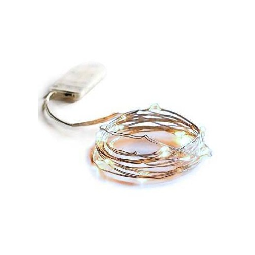 LED Strings Lights - Cool Light on Silver Wire #01LISTCOOL - 2 Meters Long with 20 Lights - Each 