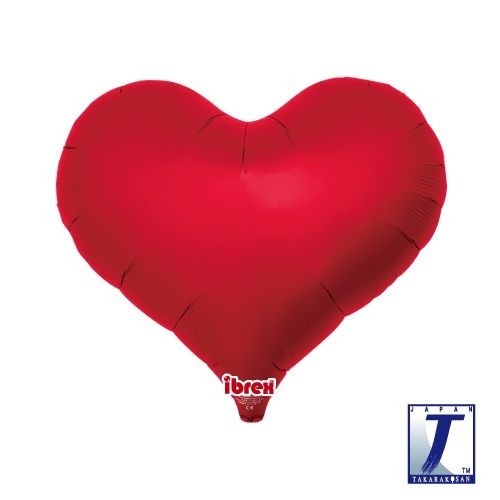 36cm Heart Jelly Metallic Ruby Red Plain Foil Balloon #02012-11517RRED - Each (UnPkgd.)