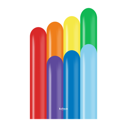 260M Rainbow Assorted Kalisan Plain Latex #10223091 - Pack of 100 