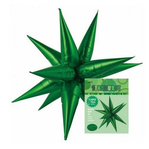 70cm Shape Foil Starburst Evergreen Air Fill ONLY #1042857 - Each (Pkgd.)