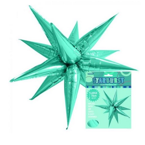 70cm Shape Foil Starburst Caribbean Teal Air Fill ONLY #1042860 - Each (Pkgd.)