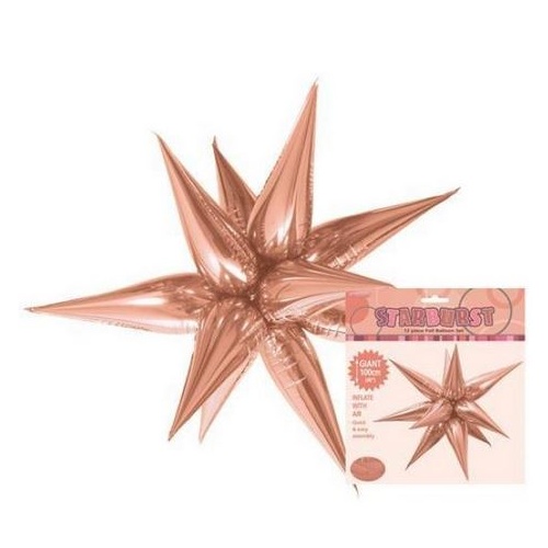 100cm Shape Foil Starburst Rose Gold Air Fill ONLY #1042868 - Each (Pkgd.) 