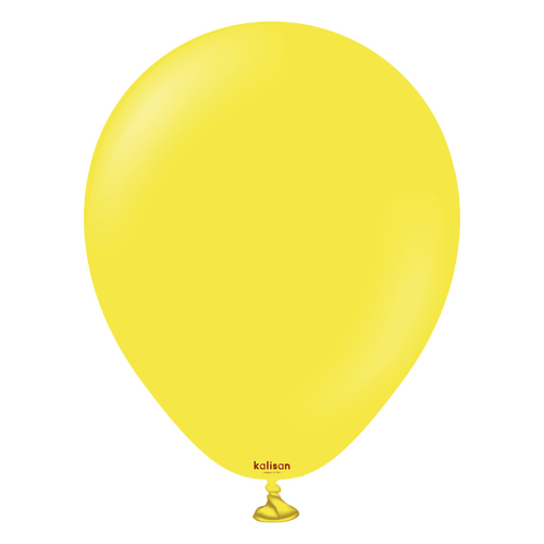 12cm Standard Yellow Kalisan Plain Latex Balloons #10523151 - Pack of 100