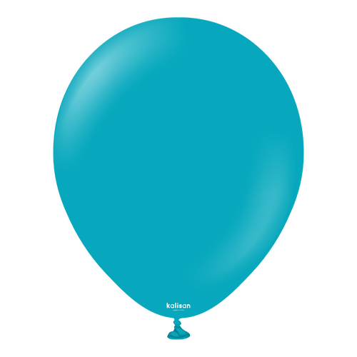 12cm Standard Turquoise Kalisan Plain Latex Balloons #10523181 - Pack of 100