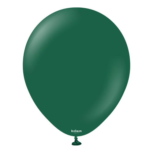 12cm Standard Dark Green Kalisan Plain Latex Balloons #10523291 - Pack of 100