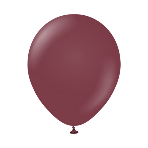 12cm Standard Burgundy Kalisan Plain Latex Balloons #10523401 - Pack of 100