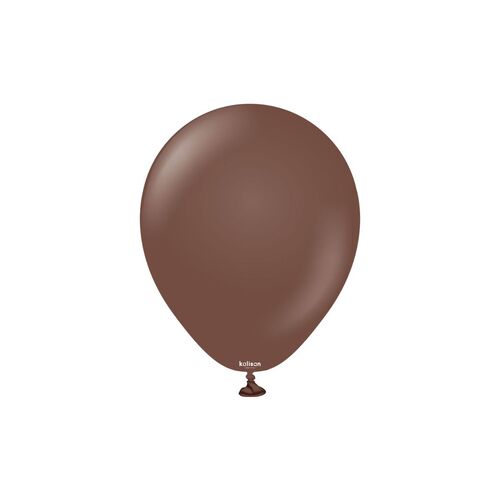 12cm Standard Chocolate Brown Kalisan Plain Latex Balloons #10523451 - Pack of 100