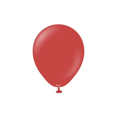 12cm Standard Deep Red Kalisan Plain Latex Balloons #10523521 - Pack of 100