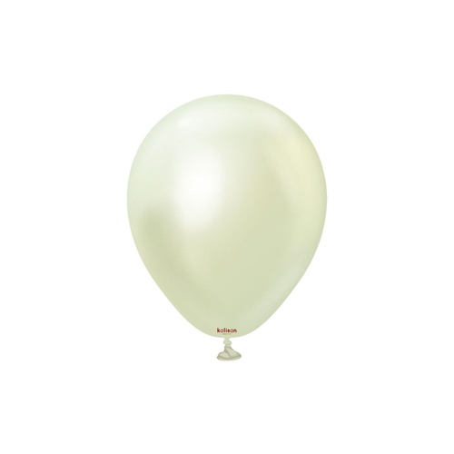 12cm Mirror Green Gold Kalisan Plain Latex Balloons #10550121 - Pack of 100