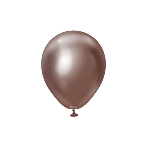 12cm Mirror Chocolate Kalisan Plain Latex Balloons #10550141 - Pack of 100