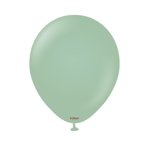 12cm Retro Winter Green Kalisan Plain Latex Balloons #10580071 - Pack of 100 