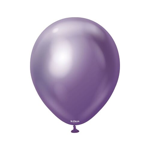 30cm Mirror Violet Kalisan Plain Latex Balloons #11250042 - Pack of 50