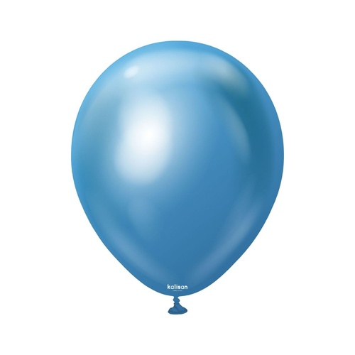 30cm Mirror Blue Kalisan Plain Latex Balloons #11250052 - Pack of 50