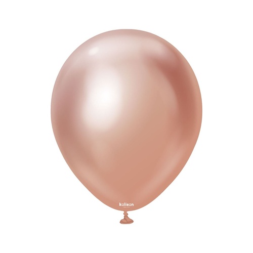 30cm Mirror Rose Gold Kalisan Plain Latex Balloons #11250072 - Pack of 50