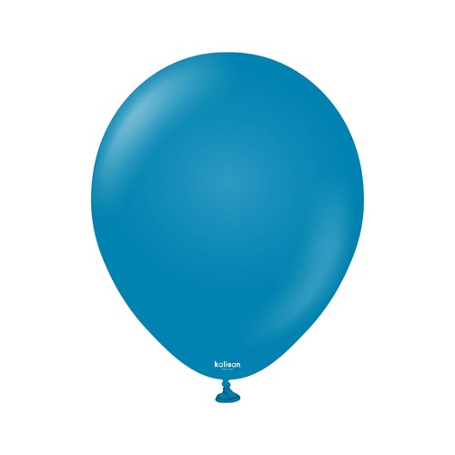 30cm Retro Deep Blue Kalisan Plain Latex Balloons #11280031 - Pack of 100