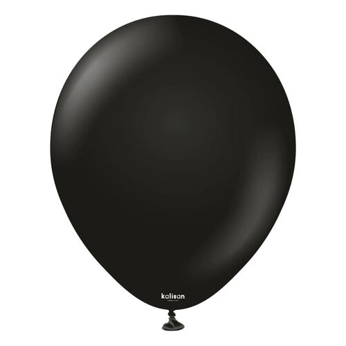 46cm Standard Black Kalisan Plain Latex Balloons #11823320 - Pack of 25 TEMPORARILY UNAVAILABLE