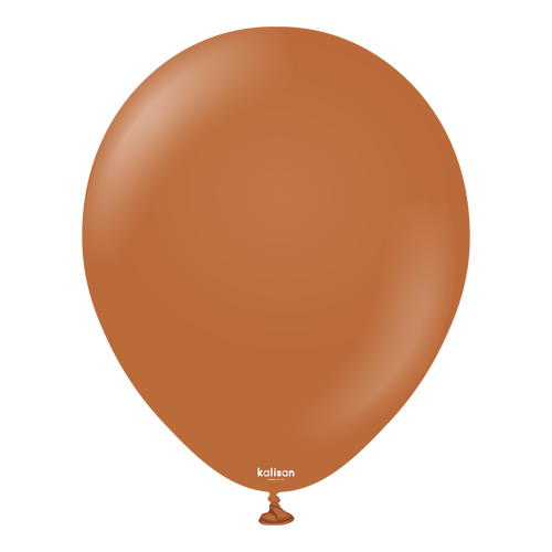 46cm Standard Caramel Brown Kalisan Plain Latex Balloons #11823460 - Pack of 25