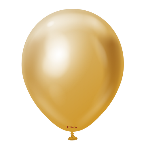 46cm Mirror Gold Kalisan Plain Latex Balloons #11850010 - Pack of 25