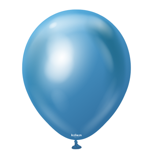 46cm Mirror Blue Kalisan Plain Latex Balloons #11850050 - Pack of 25