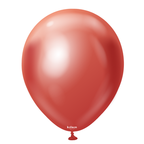 46cm Mirror Red Kalisan Plain Latex Balloons #11850100 - Pack of 25