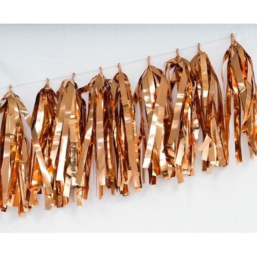 Tassels Metallic Pink Rose Gold 35cm Pre-Cut #1237004 - Pack of 9