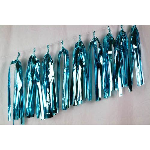 Tassels Metallic Light Blue 35cm Pre-Cut #1237011 - Pack of 9