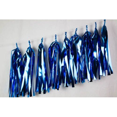 Tassels Metallic Caribbean Blue 35cm Pre-Cut #1237012 - Pack of 9