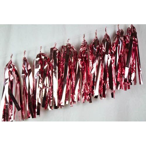 Tassels Metallic Light Pink 35cm Pre-Cut #1237014 - Pack of 9