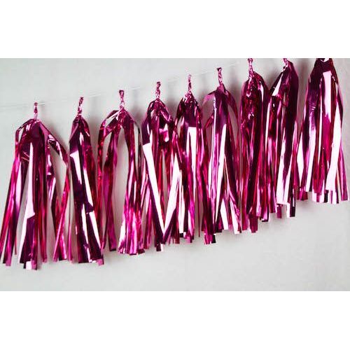 Tassels Metallic Rose Pink 35cm Pre-Cut #1237015 - Pack of 9