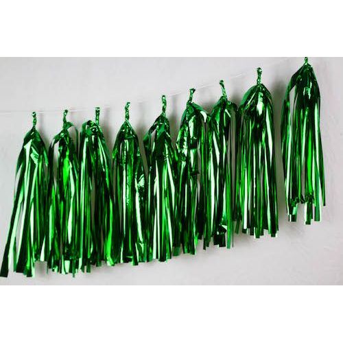 Tassels Metallic Green 35cm Pre-Cut #1237017 - Pack of 9