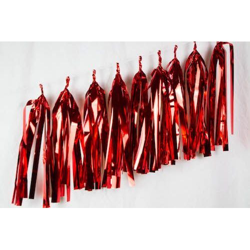 Tassels Metallic Red 35cm Pre-Cut #1237018 - Pack of 9 TEMPORARILY UNAVAILABLE
