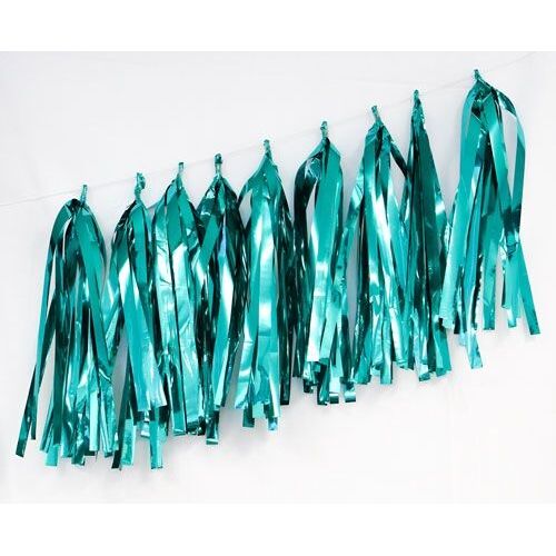 Tassels Metallic Teal 35cm Pre-Cut #1237021 - Pack of 9 TEMPORARILY UNAVAILABLE