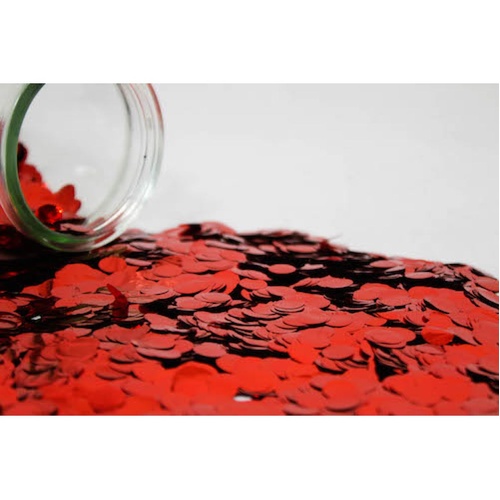 Confetti 1cm Metallic Red 250 grams #1238018 - Resealable Bag