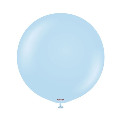 60cm Macaron Blue Kalisan Plain Latex Balloons #12430016 - Pack of 2