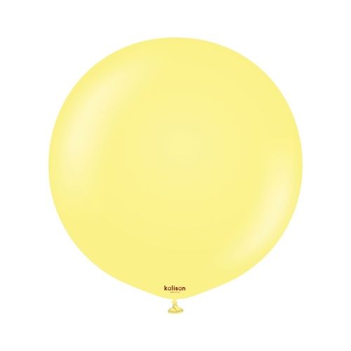60cm Macaron Yellow Kalisan Plain Latex Balloons #12430056 - Pack of 2