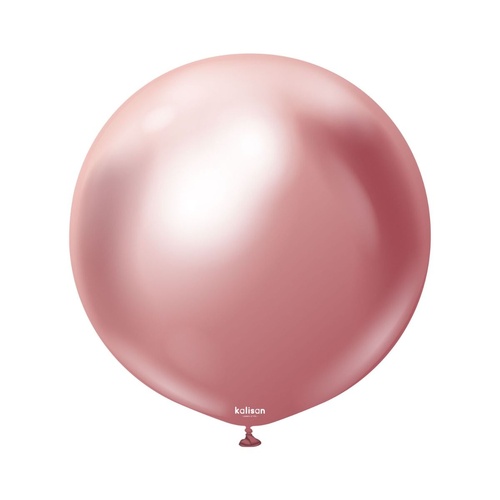 60cm Mirror Pink Kalisan Plain Latex Balloons #12450036 - Pack of 2