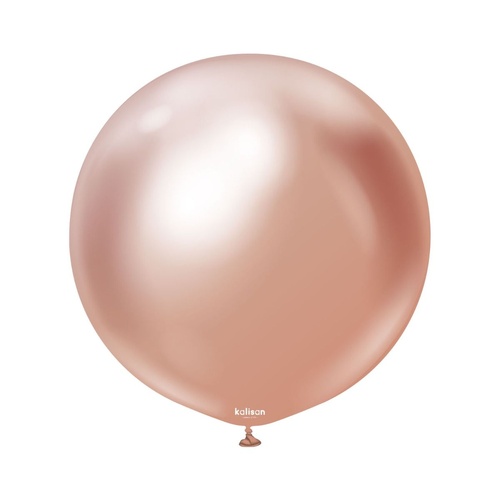 60cm Mirror Rose Gold Kalisan Plain Latex Balloons #12450076 - Pack of 2