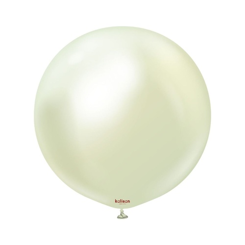 60cm Mirror Green Gold Kalisan Plain Latex Balloons #12450126 - Pack of 2
