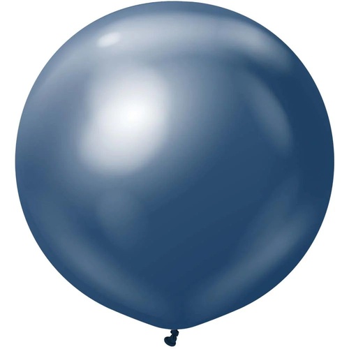 60cm Mirror Navy Kalisan Plain Latex Balloons #12450156 - Pack of 2