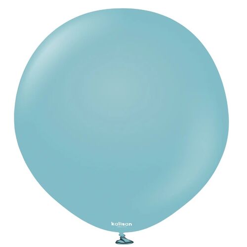 60cm Retro Blue Glass Kalisan Plain Latex Balloons #12480046 - Pack of 2 