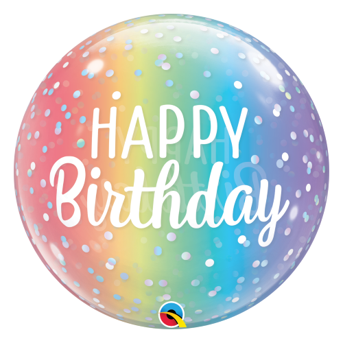 56cm Single Bubble Birthday Ombre & Dots #13232 - Each (Pkgd.) 