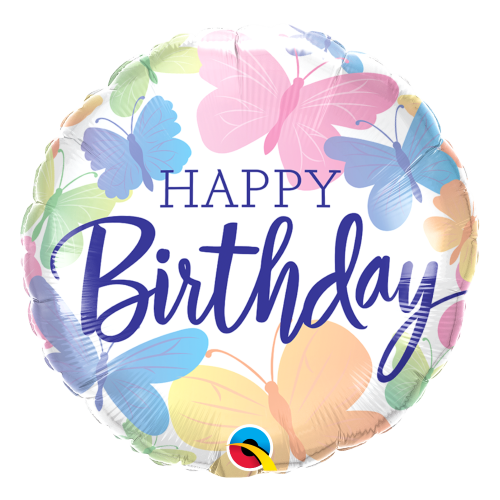 45cm Round Beautiful Butterflies Foil Balloon #13274 - Each (Pkgd.) 