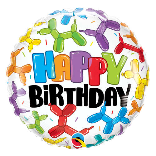 45cm Round Birthday Balloon Dogs Foil Balloon #13306 - Each (Pkgd.) 