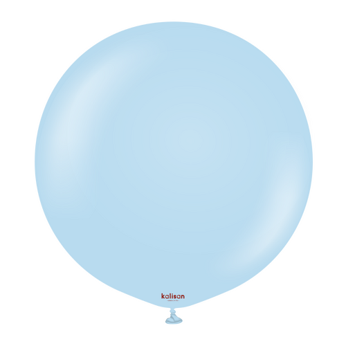 90cm Macaron Blue Kalisan Plain Latex Balloons #13630016 - Pack of 2