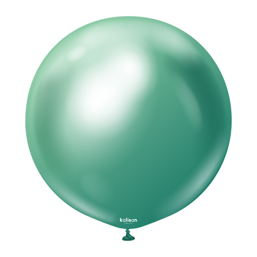 90cm Mirror Green Kalisan Plain Latex Balloons #13650066 - Pack of 2