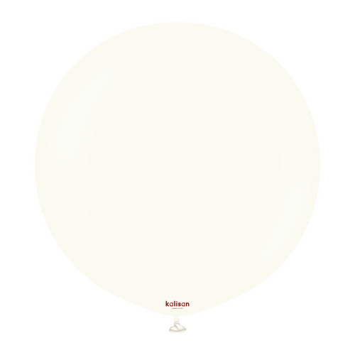 90cm Retro White Kalisan Plain Latex Balloons #13680186 - Pack of 2 