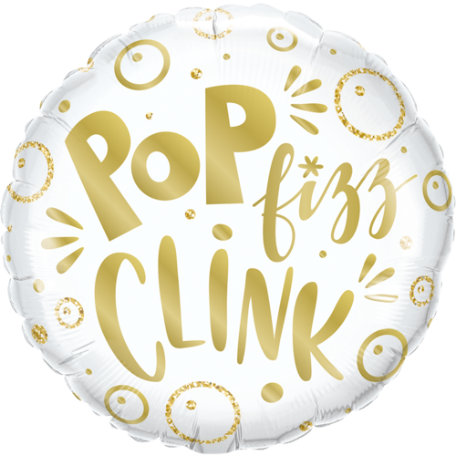 45cm Round Foil Pop Fizz Clink #15043 - Each (Pkgd.)