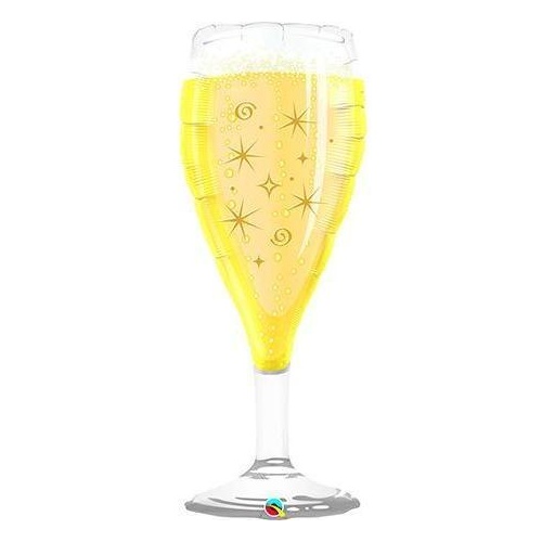 98cm Shape Foil Glass Bubbly Wine Glass #16269 - Each (pkgd.) 
