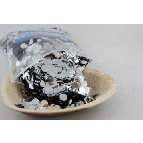 Confetti 1cm Metallic Silver 250 grams #204602 - Resealable Bag 