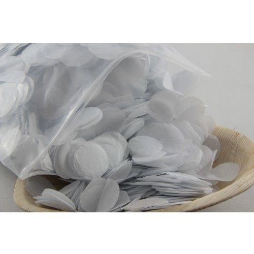 Confetti 2.3cm Tissue White 250 grams #204676 - Resealable Bag 